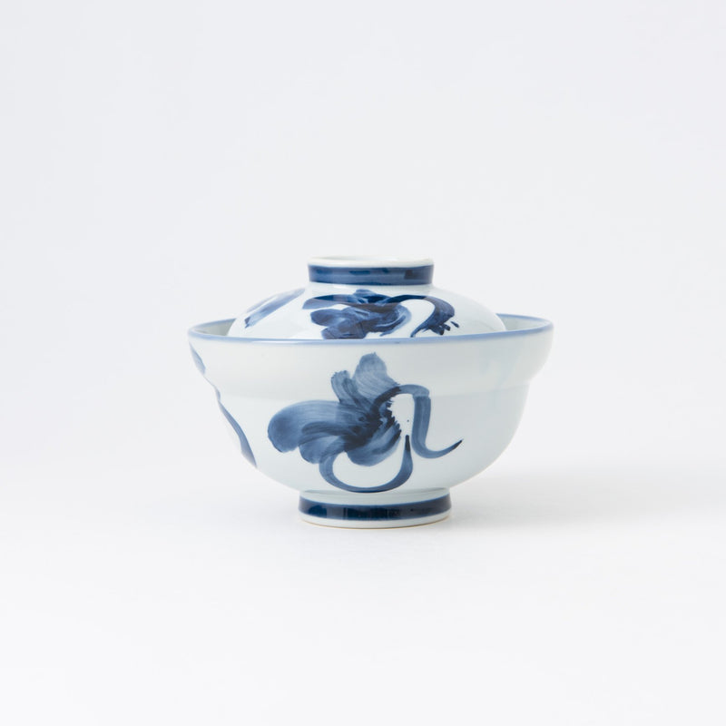 Blue Turnip Mino Ware Donburi Rice Bowl with Lid S - MUSUBI KILN - Handmade Japanese Tableware and Japanese Dinnerware