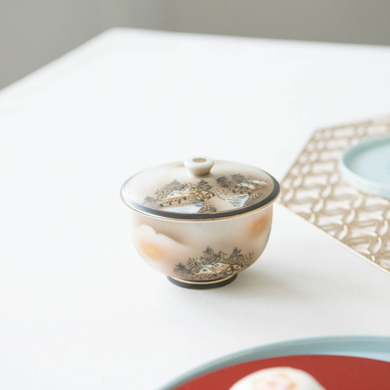 Boku Sansui Kutani Japanese Teapot Set - MUSUBI KILN - Handmade Japanese Tableware and Japanese Dinnerware