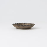 Bronze Chrysanthemum Hasami Sauce Plate - MUSUBI KILN - Handmade Japanese Tableware and Japanese Dinnerware