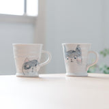 Buddy Cat Kutani Mug Pair - MUSUBI KILN - Handmade Japanese Tableware and Japanese Dinnerware