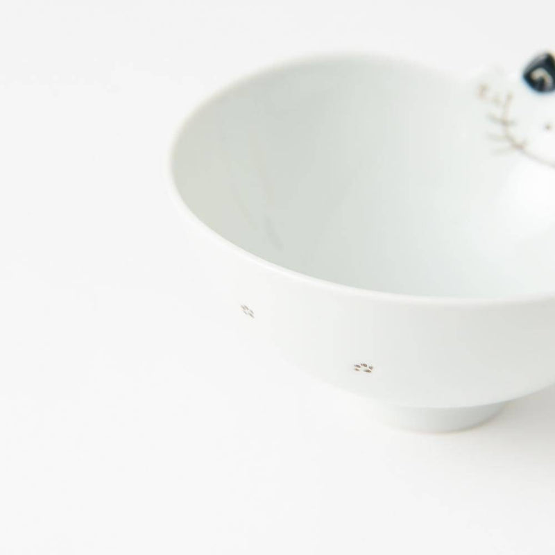 Cat Hasami Wave Rice Bowl - MUSUBI KILN - Handmade Japanese Tableware and Japanese Dinnerware