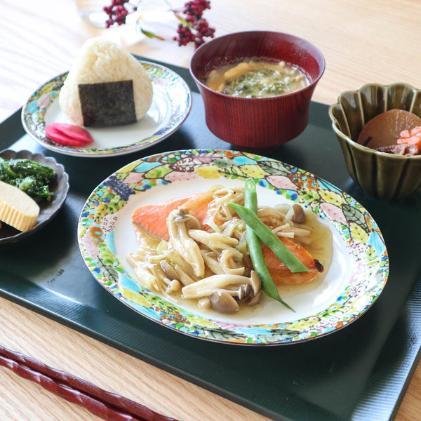 Chie Sakurai Hamorebi Kutani Oval Plate - MUSUBI KILN - Handmade Japanese Tableware and Japanese Dinnerware