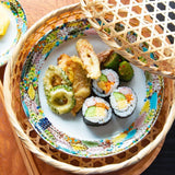 Chie Sakurai Hamorebi Kutani Round Plate 8.2inch - MUSUBI KILN - Handmade Japanese Tableware and Japanese Dinnerware