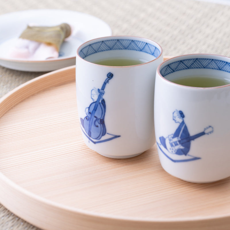 Choemon Bass Kutani Yunomi Japanese Teacup - MUSUBI KILN - Handmade Japanese Tableware and Japanese Dinnerware