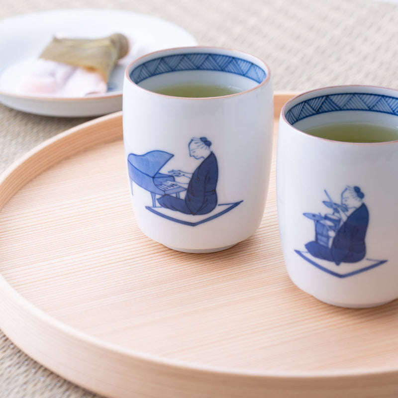 Choemon Piano Kutani Yunomi Japanese Teacup - MUSUBI KILN - Handmade Japanese Tableware and Japanese Dinnerware