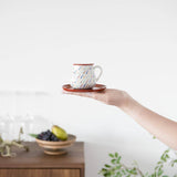 Choemon “PICNIC” Series Kutani Teacup and Saucer - MUSUBI KILN - Handmade Japanese Tableware and Japanese Dinnerware