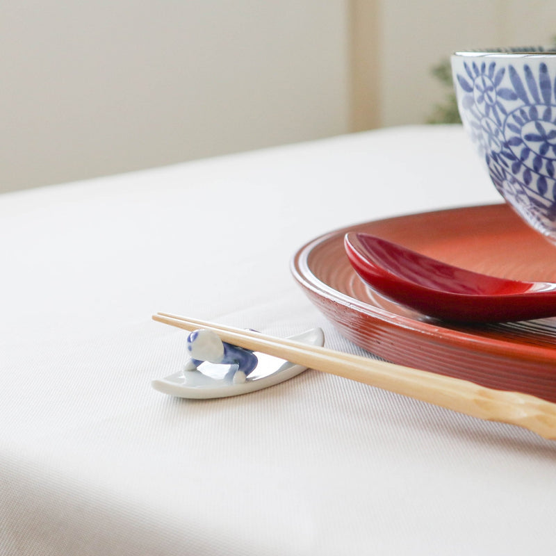 Choemon Surfer Kutani Chopstick Rest - MUSUBI KILN - Handmade Japanese Tableware and Japanese Dinnerware