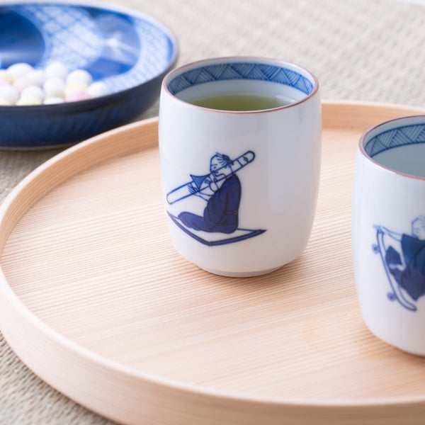 Choemon Trombone Kutani Yunomi Japanese Teacup - MUSUBI KILN - Handmade Japanese Tableware and Japanese Dinnerware