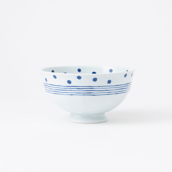 Dot Line Hasami Ware Donburi Bowl M - MUSUBI KILN - Handmade Japanese Tableware and Japanese Dinnerware