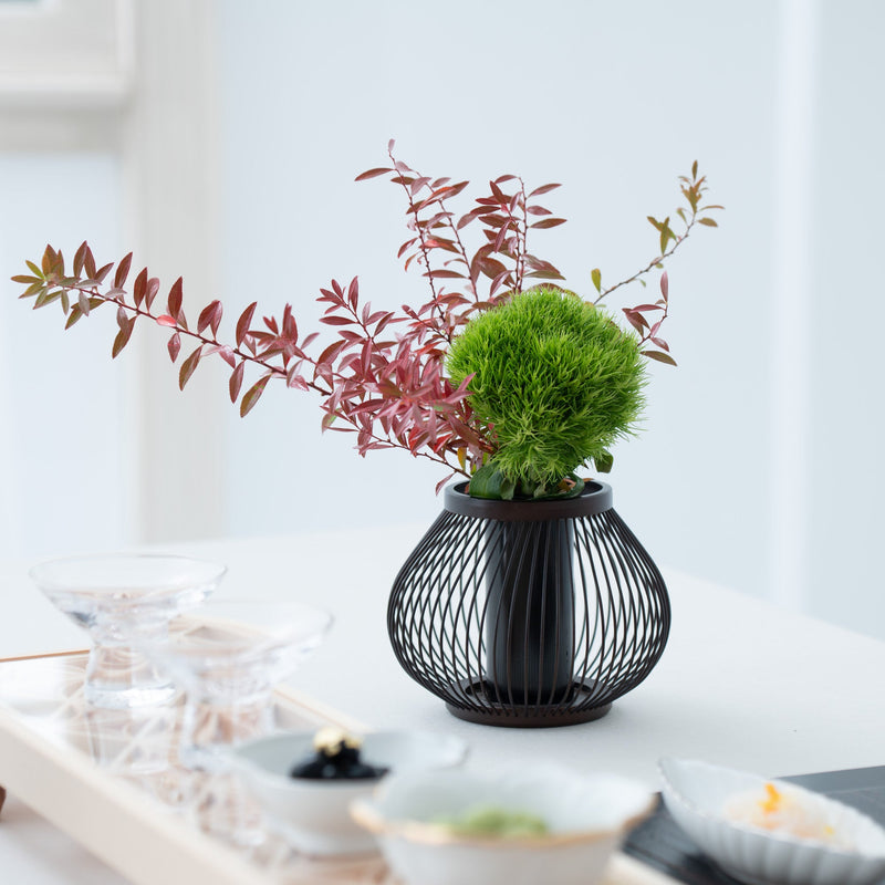 Drop Shape Suruga Bamboo Basketry Japanese Flower Vase - MUSUBI KILN - Quality Japanese Tableware and Gift