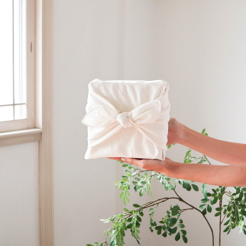 Ecru Organic Cotton Furoshiki Wrapping Cloth 28in - MUSUBI KILN - Handmade Japanese Tableware and Japanese Dinnerware