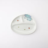 Elephant Hasami Wave Children's Divided Plate - MUSUBI KILN - Quality Japanese Tableware and Gift
