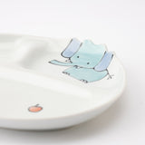 Elephant Hasami Wave Children's Divided Plate - MUSUBI KILN - Quality Japanese Tableware and Gift