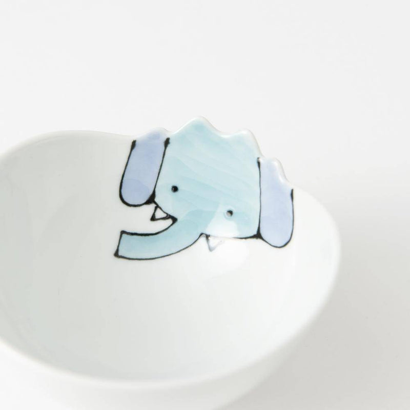 Elephant Hasami Wave Rice Bowl - MUSUBI KILN - Handmade Japanese Tableware and Japanese Dinnerware