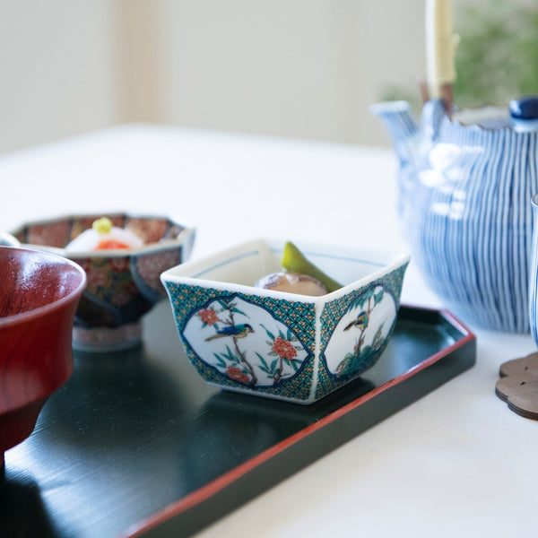 Flower and Bird Kutani Bowl - MUSUBI KILN - Handmade Japanese Tableware and Japanese Dinnerware