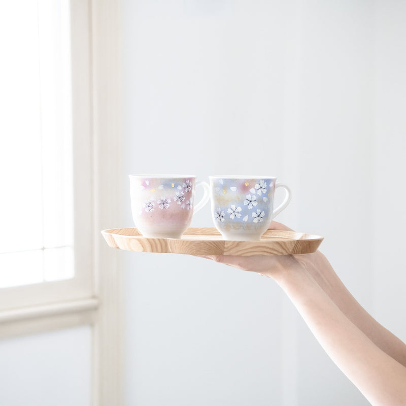 Flower Dance Kutani Mug Pair - MUSUBI KILN - Handmade Japanese Tableware and Japanese Dinnerware