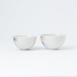 Flower Dance Kutani Rice Bowl Pair - MUSUBI KILN - Handmade Japanese Tableware and Japanese Dinnerware
