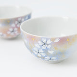 Flower Dance Kutani Rice Bowl Pair - MUSUBI KILN - Handmade Japanese Tableware and Japanese Dinnerware