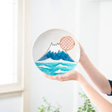 Fuji Komon Kutani Round Plate - MUSUBI KILN - Handmade Japanese Tableware and Japanese Dinnerware