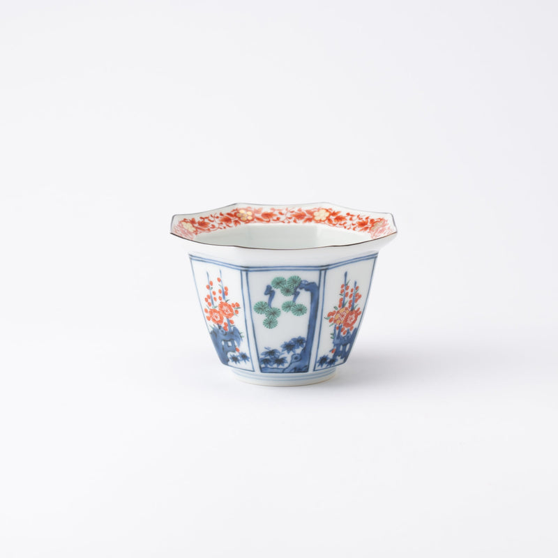 Fujimasa Kakiemon Arita Octagon Kobachi Bowl - MUSUBI KILN - Handmade Japanese Tableware and Japanese Dinnerware