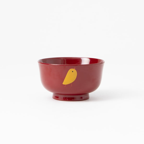 Fukunishi Sobe Chick Aizu Lacquer Children's Soup Bowl - MUSUBI KILN - Handmade Japanese Tableware and Japanese Dinnerware