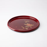 Fukunishi Sobe Gold Sasanqua Aizu Lacquerware Tray - MUSUBI KILN - Quality Japanese Tableware and Gift