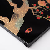 Fukunishi Sobe Plum and Nightingale Aizu Lacquerware Folding Screen - MUSUBI KILN - Quality Japanese Tableware and Gift