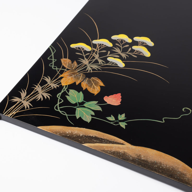Fukunishi Sobe Rabbit and Autumn Flower Aizu Lacquerware Folding Screen - MUSUBI KILN - Quality Japanese Tableware and Gift