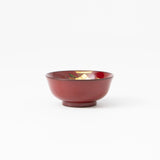 Fukunishi Sobe Red Chrysanthemum Aizu Lacquer Guinomi Sake Cup - MUSUBI KILN - Handmade Japanese Tableware and Japanese Dinnerware