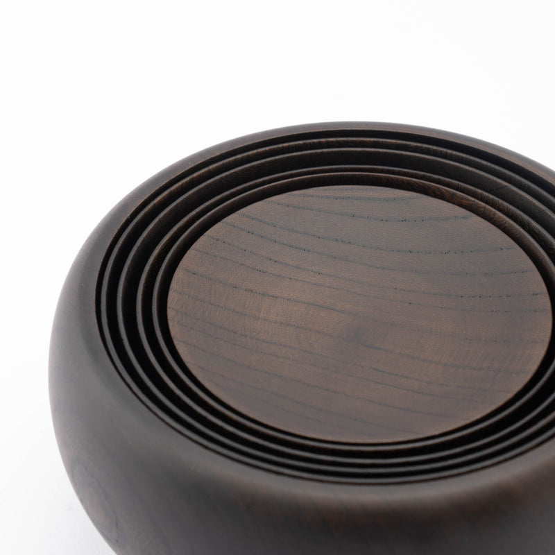 Gatomikio Black Yamanaka Lacquerware Oryoki Bowl Set - MUSUBI KILN - Handmade Japanese Tableware and Japanese Dinnerware