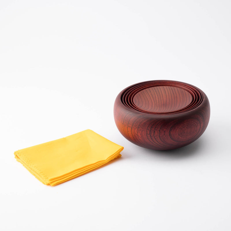 Gatomikio Red Yamanaka Lacquerware Oryoki Bowl Set - MUSUBI KILN - Handmade Japanese Tableware and Japanese Dinnerware