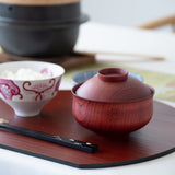 Gatomikio TSUMUGI CHIDORI Yamanaka Lacquerware Miso Soup Bowl with lid - MUSUBI KILN - Handmade Japanese Tableware and Japanese Dinnerware