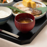 Gatomikio TSUMUGI MARIGATA Yamanaka Lacquerware Miso Soup Bowl - MUSUBI KILN - Handmade Japanese Tableware and Japanese Dinnerware
