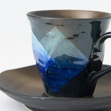 Ginsai Blue Kutani Cup and Saucer - MUSUBI KILN - Handmade Japanese Tableware and Japanese Dinnerware
