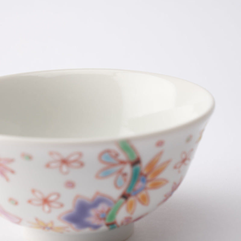 Ginshu Kiln Full Bloom Kutani Japanese Rice Bowl - MUSUBI KILN - Handmade Japanese Tableware and Japanese Dinnerware