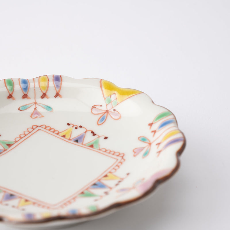 Ginshu Kiln Kutani Flower Sauce Plate Set - MUSUBI KILN - Handmade Japanese Tableware and Japanese Dinnerware
