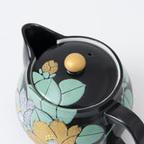 Gold and Silver Camellia Kutani Japanese Teapot - MUSUBI KILN - Handmade Japanese Tableware and Japanese Dinnerware