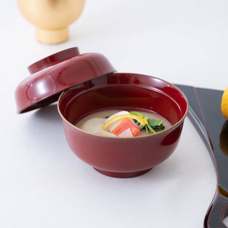 Gold Decoration Yamanaka Lacquerware Soup Bowl with lid - MUSUBI KILN - Quality Japanese Tableware and Gift