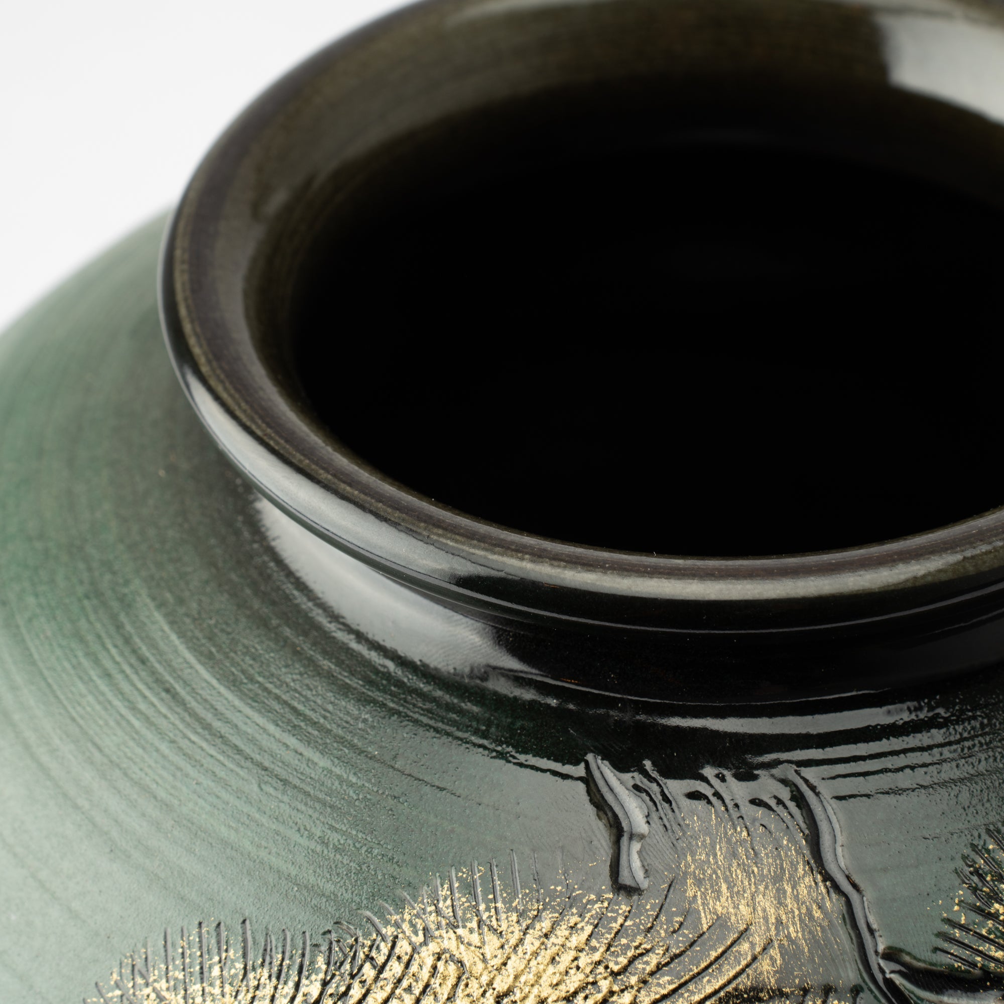 Gold Pine Tree Shigaraki Ware Flower Vase - MUSUBI KILN - Handmade Japanese Tableware and Japanese Dinnerware