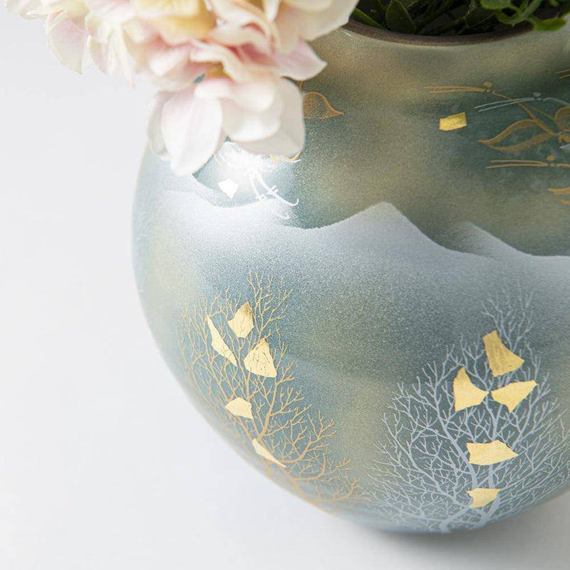 Golden Tree Kutani Flower Vase - MUSUBI KILN - Handmade Japanese Tableware and Japanese Dinnerware