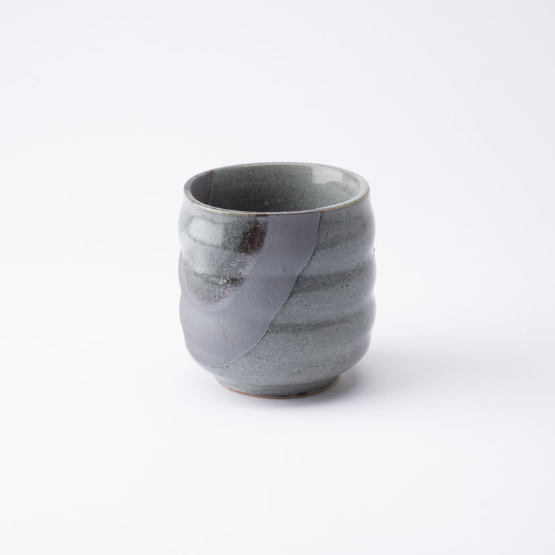 Gray Shino Mino Ware Japanese Teacup - MUSUBI KILN - Handmade Japanese Tableware and Japanese Dinnerware