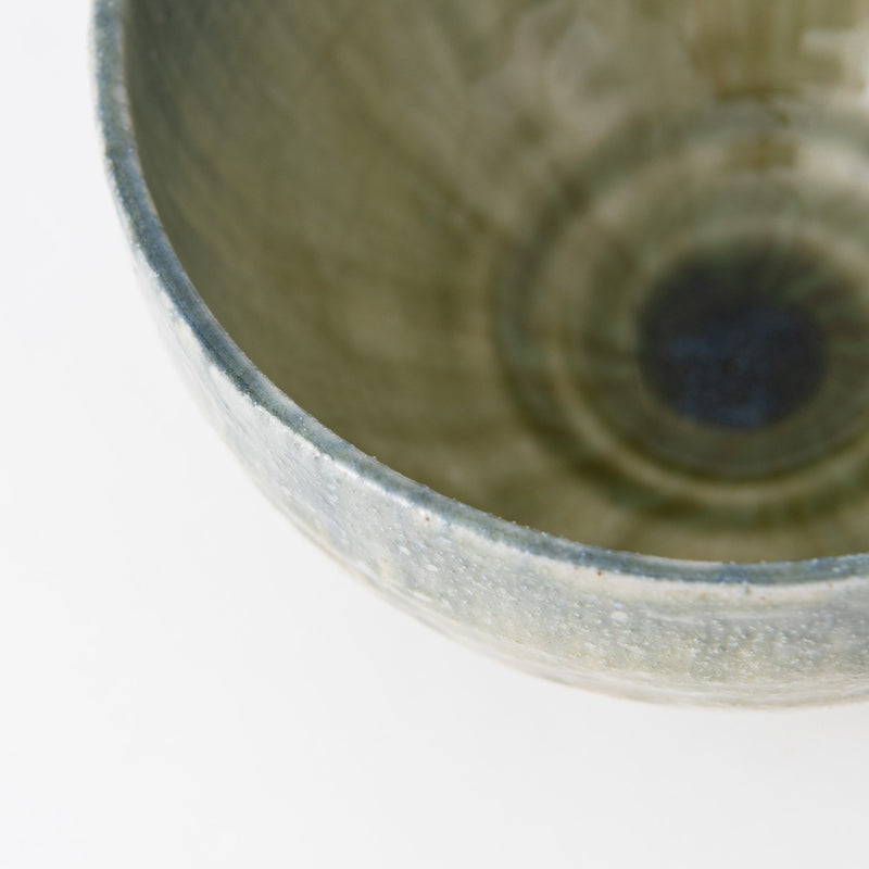 Green Ash Glaze Mino Ware Donburi Bowl L - MUSUBI KILN - Handmade Japanese Tableware and Japanese Dinnerware