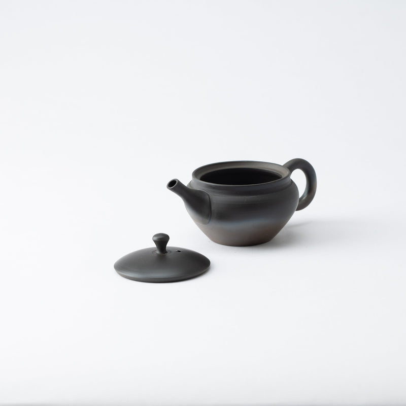 Gyokko Smoky Black Tokoname Japanese Teapot 4.1oz(120ml)-Sasame and Ceramesh - MUSUBI KILN - Handmade Japanese Tableware and Japanese Dinnerware