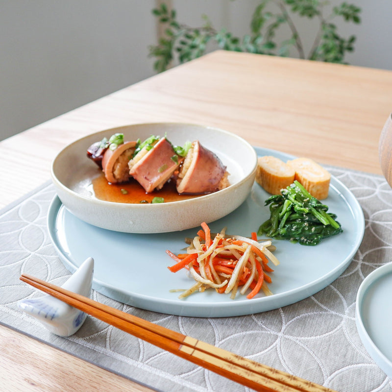 Hanasaka Givre Kutani Round Plate L - MUSUBI KILN - Handmade Japanese Tableware and Japanese Dinnerware