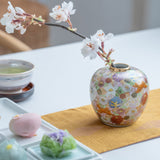 Hanazume Kutani Japanese Flower Vase - MUSUBI KILN - Handmade Japanese Tableware and Japanese Dinnerware