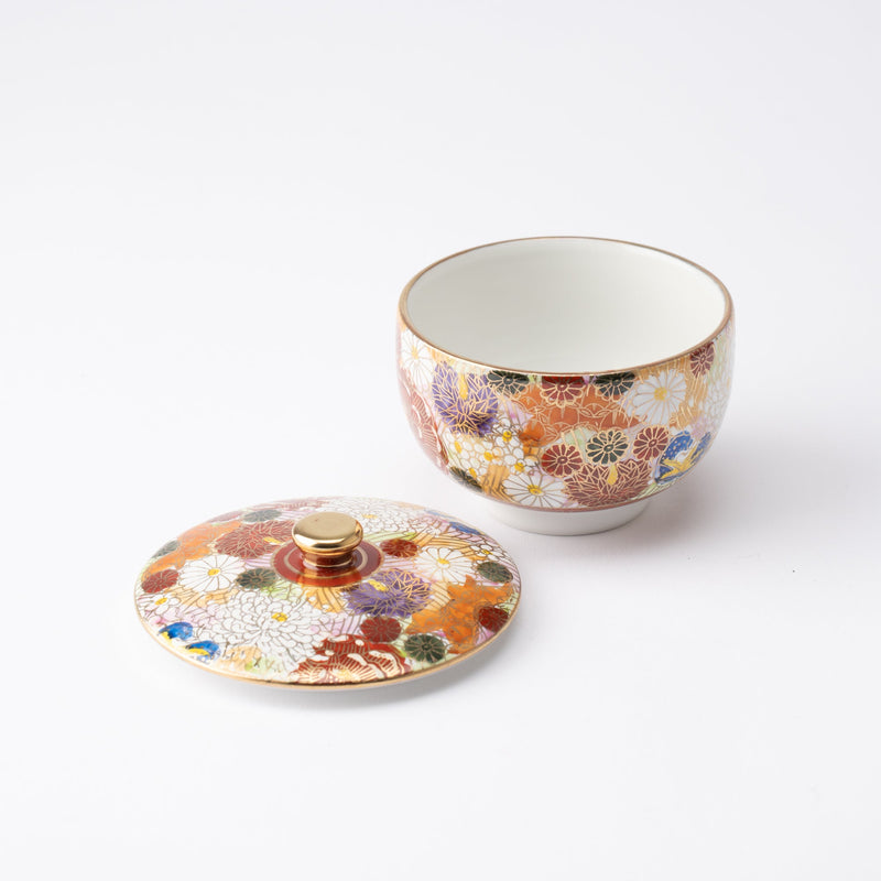 Hanazume Kutani Japanese Teapot Set - 5 Cups - MUSUBI KILN - Handmade Japanese Tableware and Japanese Dinnerware