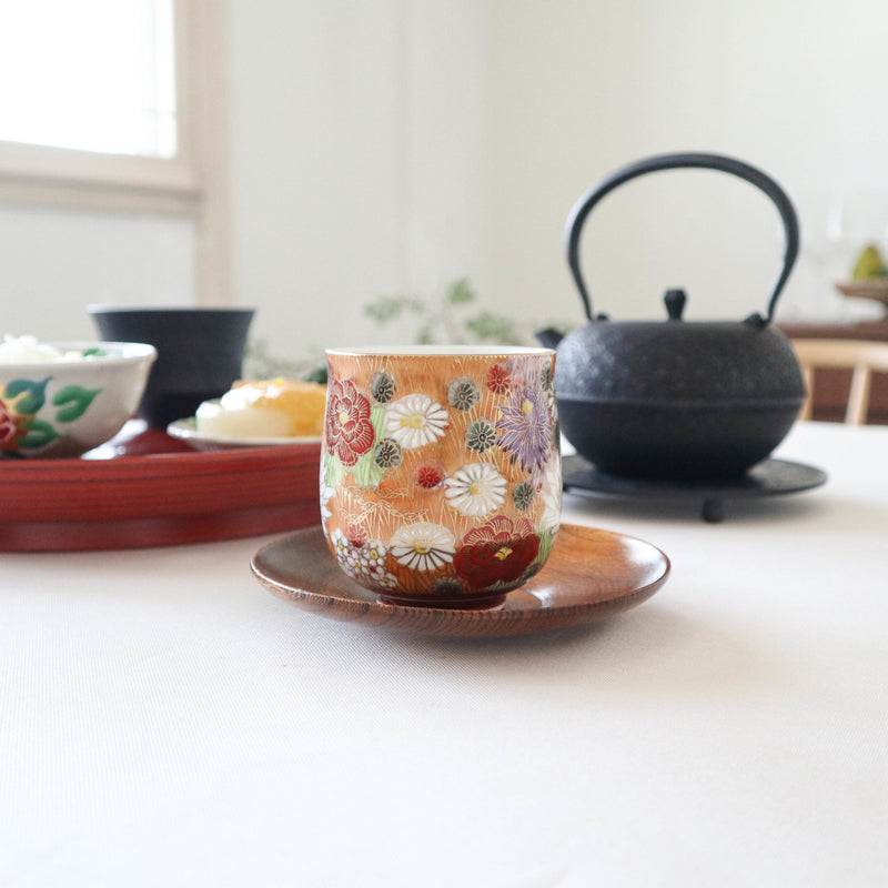Hanazume Kutani Japanese Teapot Set - MUSUBI KILN - Handmade Japanese Tableware and Japanese Dinnerware