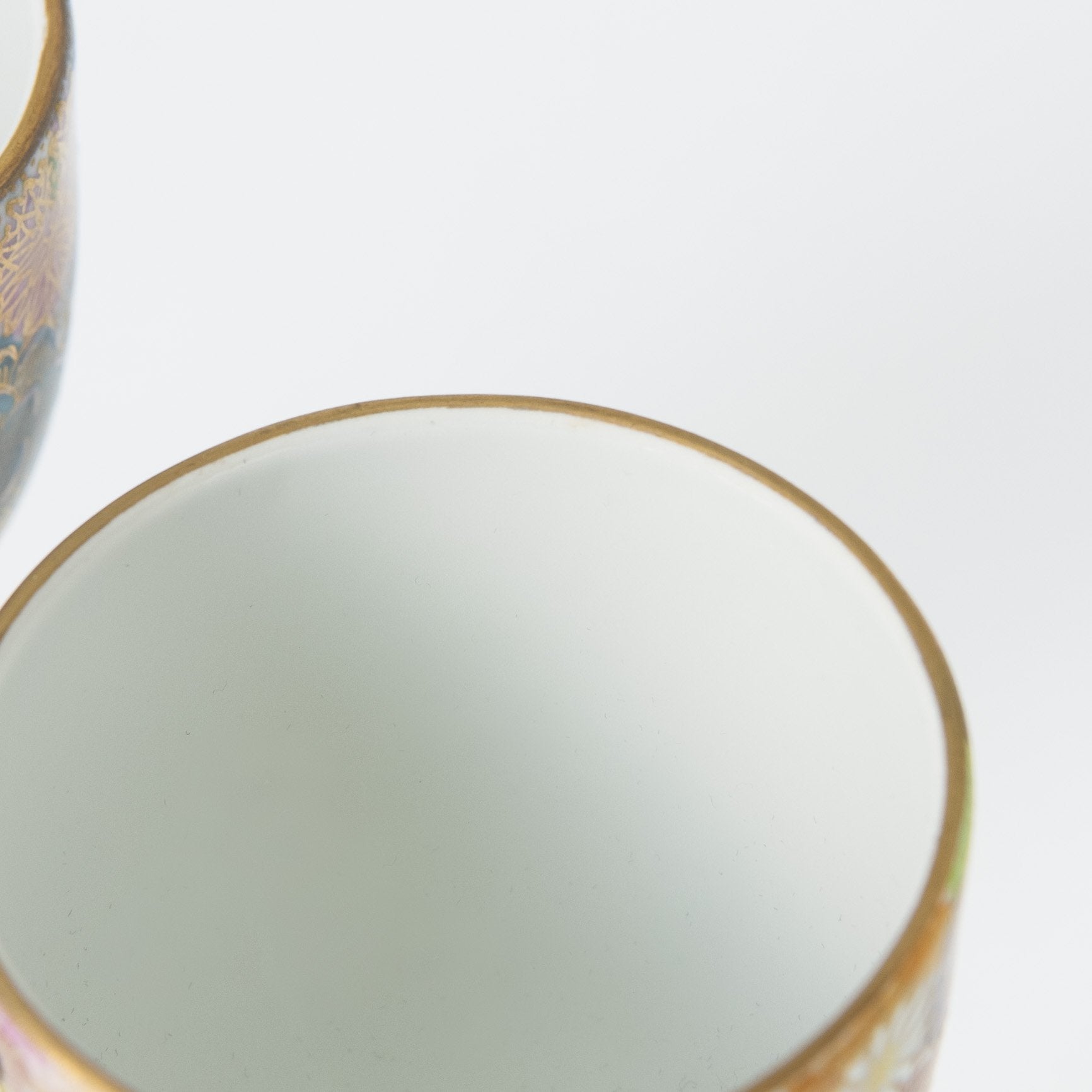 Hanazume Kutani Wine Cup Pair - MUSUBI KILN - Handmade Japanese Tableware and Japanese Dinnerware