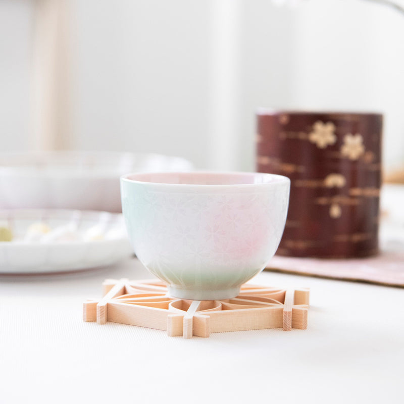 Heian Sakura Mino Ware Japanese Teacup - MUSUBI KILN - Handmade Japanese Tableware and Japanese Dinnerware