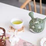 Heian Sakura Mino Ware Japanese Teacup - MUSUBI KILN - Handmade Japanese Tableware and Japanese Dinnerware